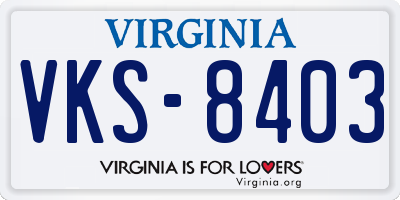 VA license plate VKS8403