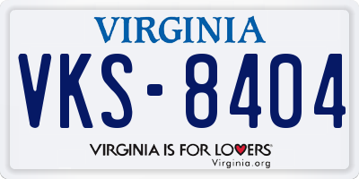 VA license plate VKS8404