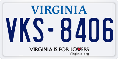 VA license plate VKS8406