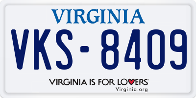 VA license plate VKS8409