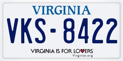 VA license plate VKS8422
