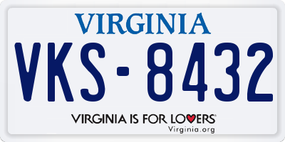 VA license plate VKS8432