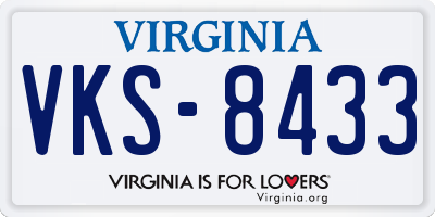 VA license plate VKS8433
