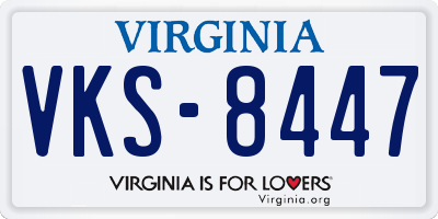 VA license plate VKS8447