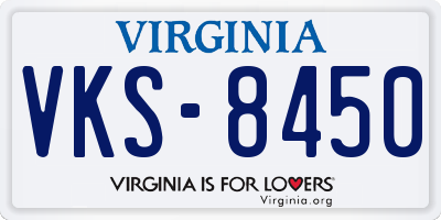 VA license plate VKS8450