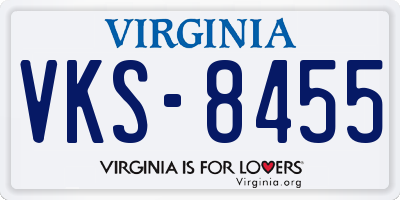 VA license plate VKS8455