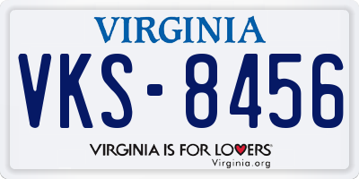 VA license plate VKS8456