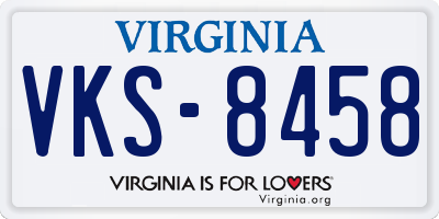 VA license plate VKS8458