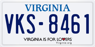 VA license plate VKS8461