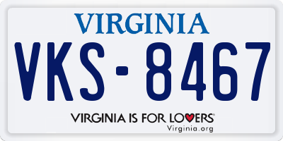 VA license plate VKS8467