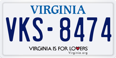 VA license plate VKS8474