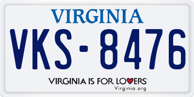 VA license plate VKS8476
