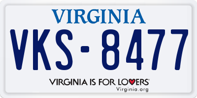 VA license plate VKS8477