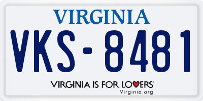 VA license plate VKS8481