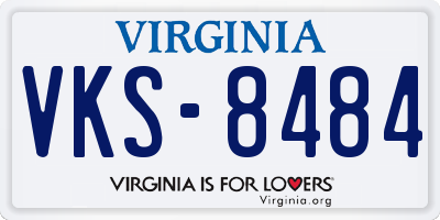 VA license plate VKS8484