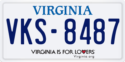 VA license plate VKS8487