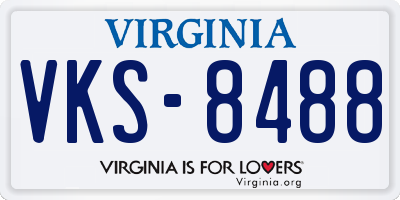 VA license plate VKS8488