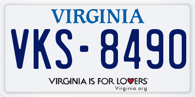 VA license plate VKS8490