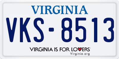 VA license plate VKS8513