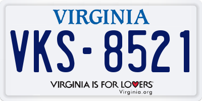VA license plate VKS8521