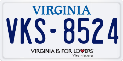 VA license plate VKS8524