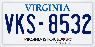 VA license plate VKS8532