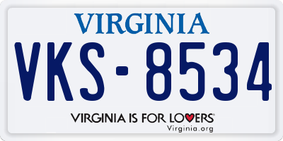VA license plate VKS8534