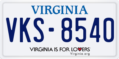 VA license plate VKS8540