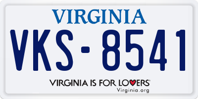 VA license plate VKS8541