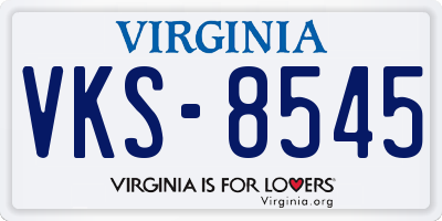 VA license plate VKS8545