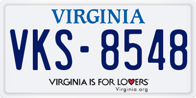 VA license plate VKS8548