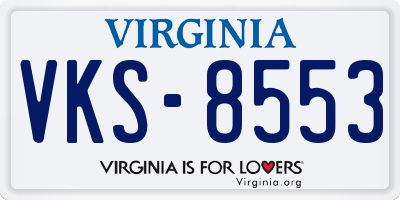 VA license plate VKS8553