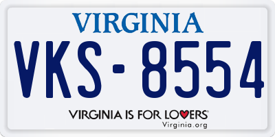 VA license plate VKS8554
