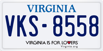 VA license plate VKS8558