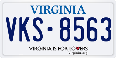 VA license plate VKS8563