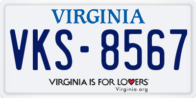 VA license plate VKS8567