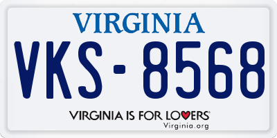 VA license plate VKS8568