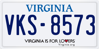 VA license plate VKS8573