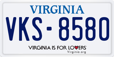 VA license plate VKS8580