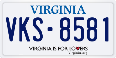 VA license plate VKS8581