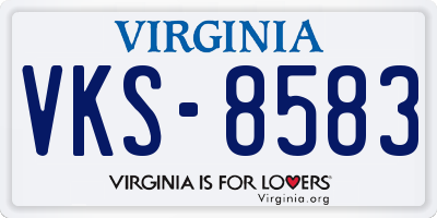 VA license plate VKS8583