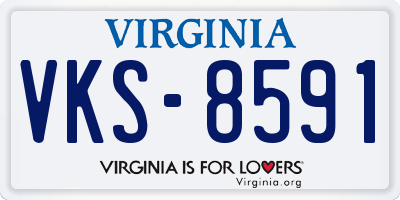 VA license plate VKS8591