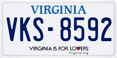 VA license plate VKS8592