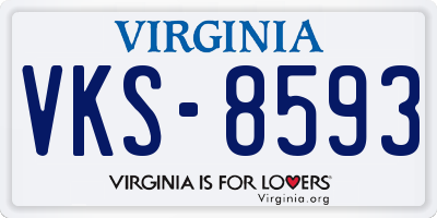 VA license plate VKS8593