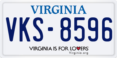 VA license plate VKS8596