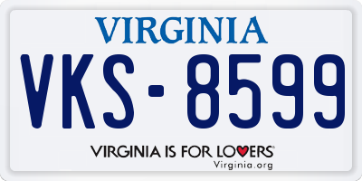VA license plate VKS8599