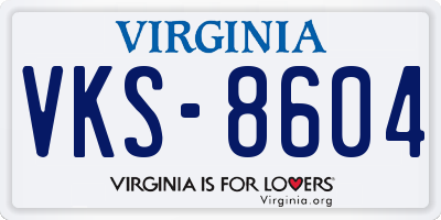 VA license plate VKS8604