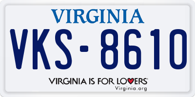 VA license plate VKS8610