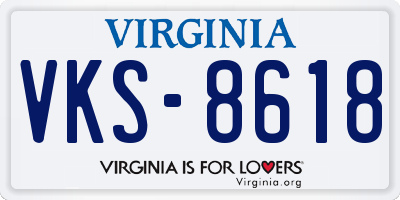 VA license plate VKS8618