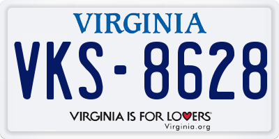 VA license plate VKS8628